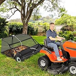 Goplus 48" Lawn Sweeper Tow Behind, Yard Sweeper