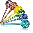 Wyndham House, 6 Piece Watering Globe Set, Colorful Hand-Blown Glass Plant Watering System