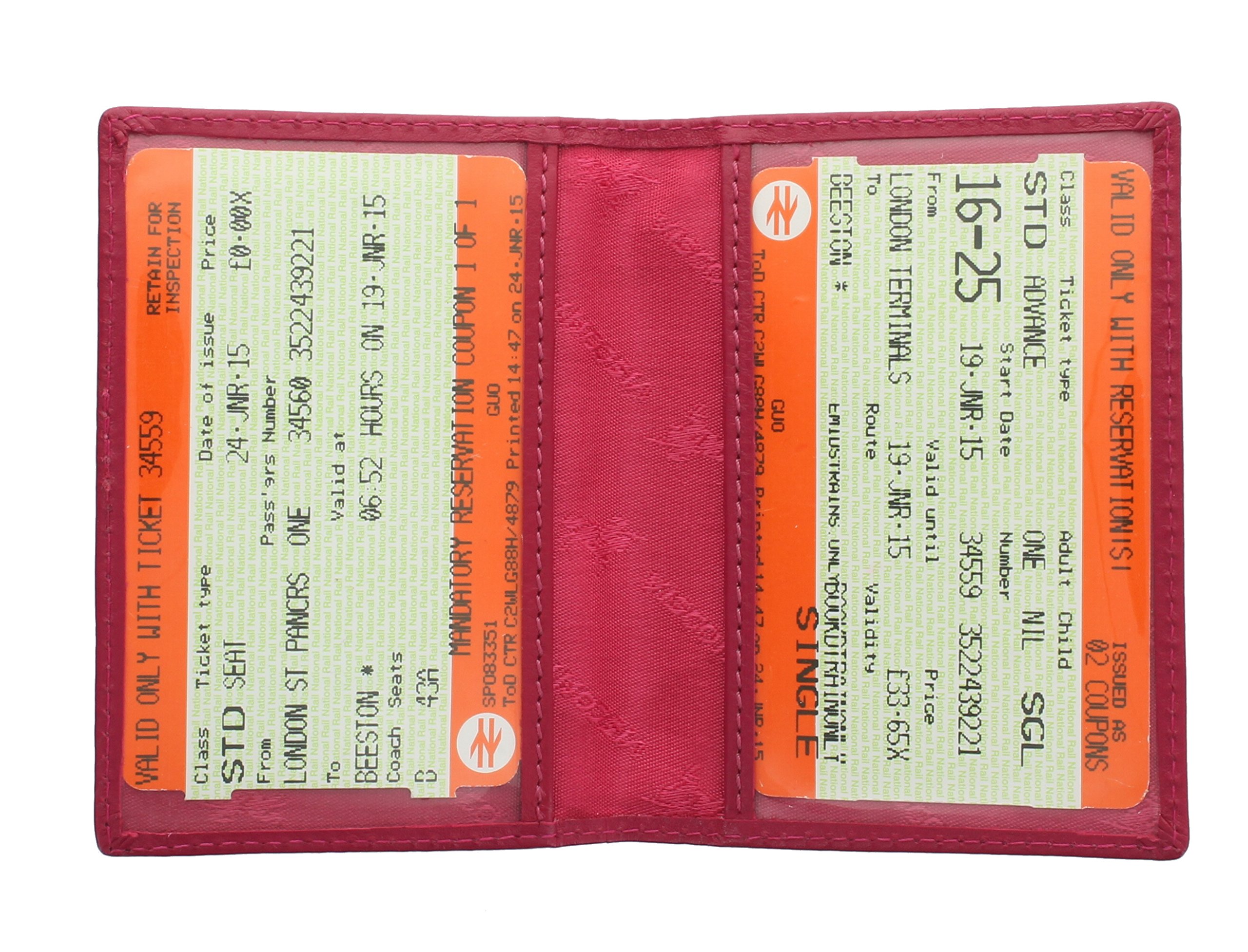 VISCONTI Leather Oyster Card/Travel Pass Holder TC1TC Fuchsia