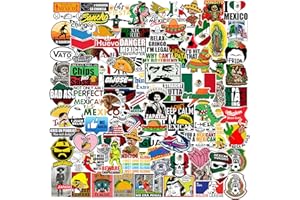 BITEXPRESS 100pcs Mexican Hardhat Stickers, Funny Vinyl Mexico Tool Box Stickers, Design for Helmet Hood Laptop Water Bottle, Mexico Pride Patriotic Decals for Men Adults Ironworkers Lineman Oilfield Electrician