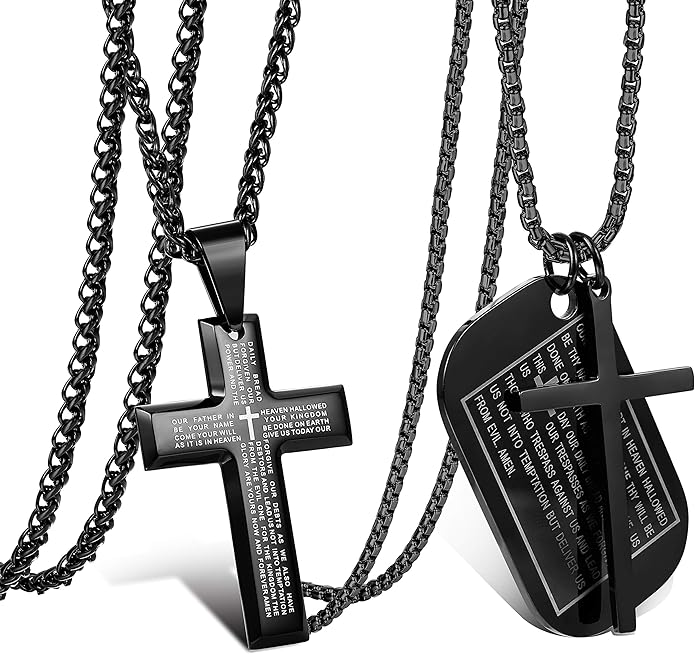 black cross dog tag