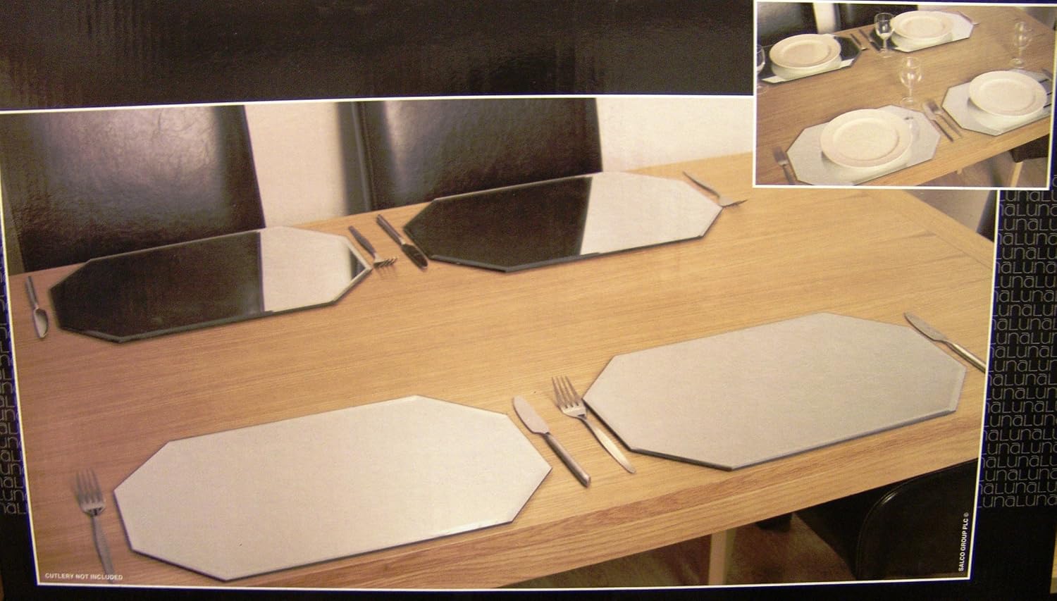 SET OF FOUR MIRRORED PLACEMATS Amazon.co.uk Kitchen & Home