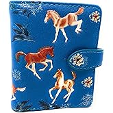 Shag Wear Horse Play Small Animal Wallet for Women and Teen Girls Vegan Faux Leather 4.5" Teal