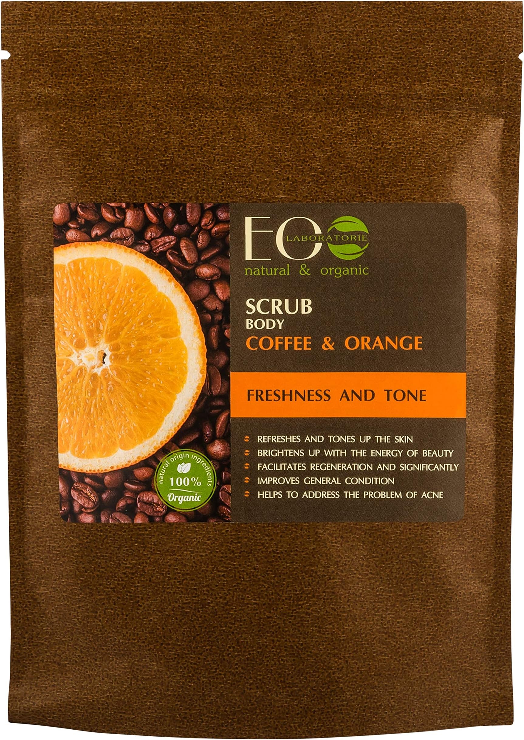 EO Laboratorie Natural Dry Body Scrub Coffee & Orange Freshness and Tone 40g