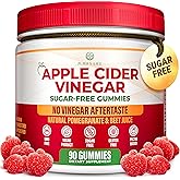 Sugar-Free Apple Cider Vinegar Gummies for Adults (90 Chews) – Unfiltered, Detox ACV Gummies with the Mother for Gut Health, Energy, Digestion & Immune Support – No More Capsules, Pills or Acid Reflux