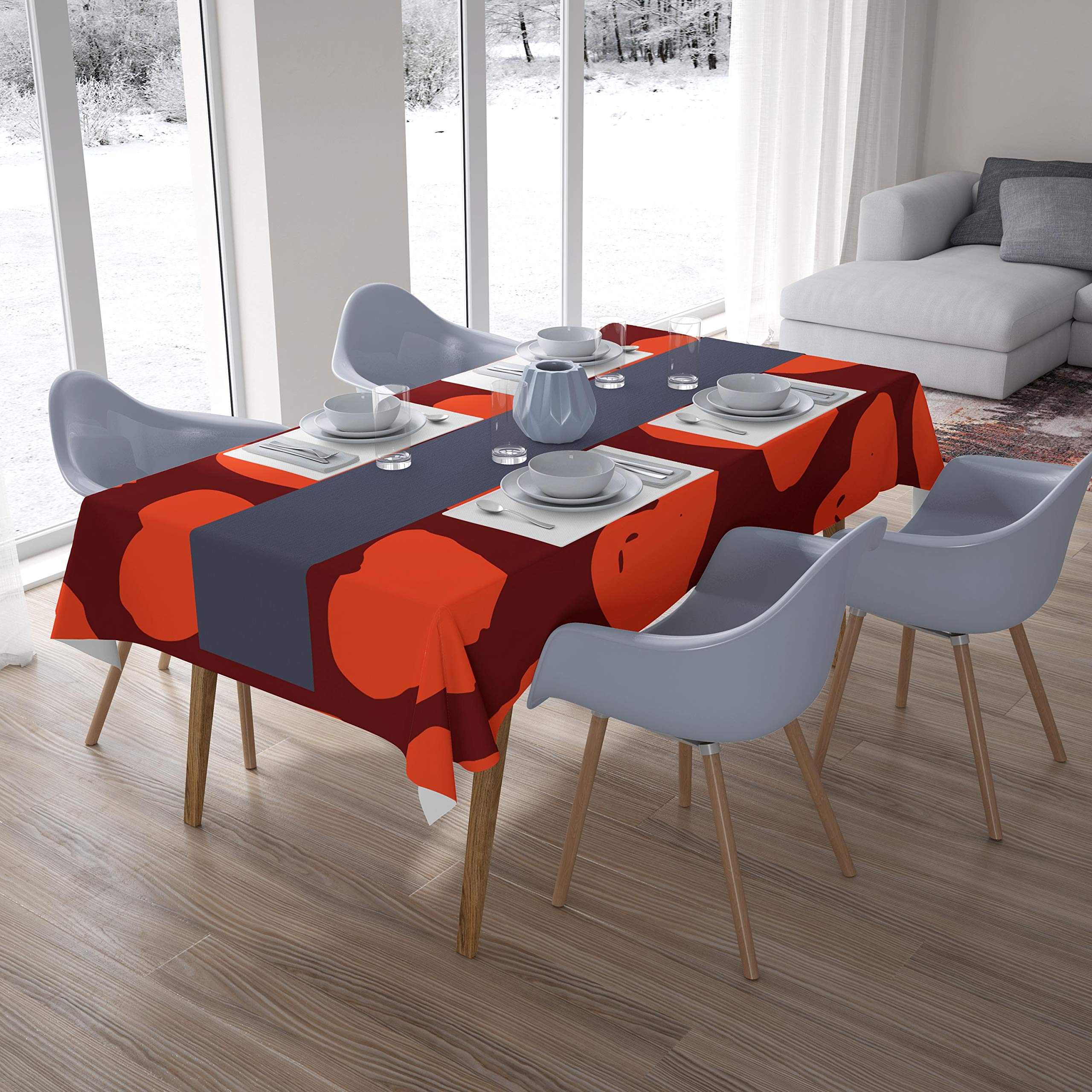 Bonamaison Kitchen Decoration, Tablecloth, Orange Bordeux, 140 x 200 Cm - Designed and Manufactured in Turkey