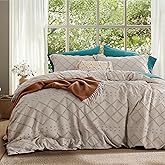 Bedsure Boho Cal King Duvet Cover - Linen Breathable & Soft Boho Bedding, Machine Washable Comforter Cover for All Seasons, Includes 1 Duvet Cover 104"x98" with 2 Pillow Shams & Zipper Closure