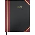 BookFactory Minutes Book/Corporate Minutes Book/Board Meeting Minutes LogBook (168 Pages - 8.5'' X 11”), Black and Burgundy Cover, Black Ribbon, Section Sewn Hardbound (LOG-168-7CS-LKMST75(Minutes))