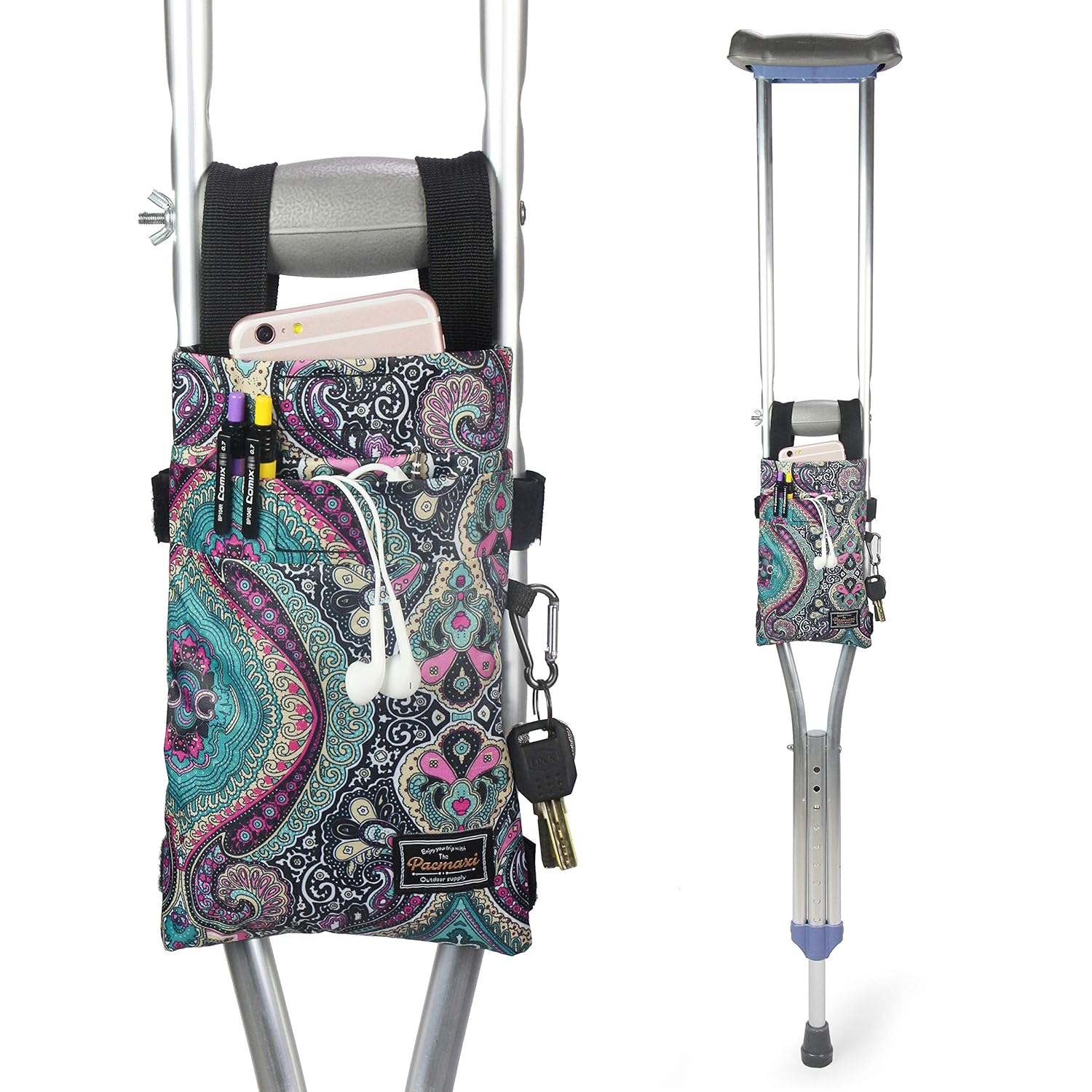 Crutch Bag Universal Crutches Accessory Crutch Carryon Pouch (Colorful
