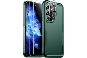 Red2Fire for Samsung Galaxy S24 Case, with 2Pcs [Tempered Glass Screen Protector+Camera Protector][Military Grade Shockproof] Heavy Duty Full Body Protection Phone Case for S24 Case,Dark Green