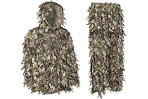 North Mountain Gear Ghillie Suit - Camo Hunting Suit - 3D Leafy Suit - Woodland Camouflage Jacket & Pants - Breathable