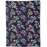 ainori Dirt Bike Blanket - Cool Motorcycle Racing Print Fleece Throw,Gifts for Women Men, Soft & Warm,Lightweight, for Edgy Decor, SPOR Lovers, and Room Home Accents 50x60in