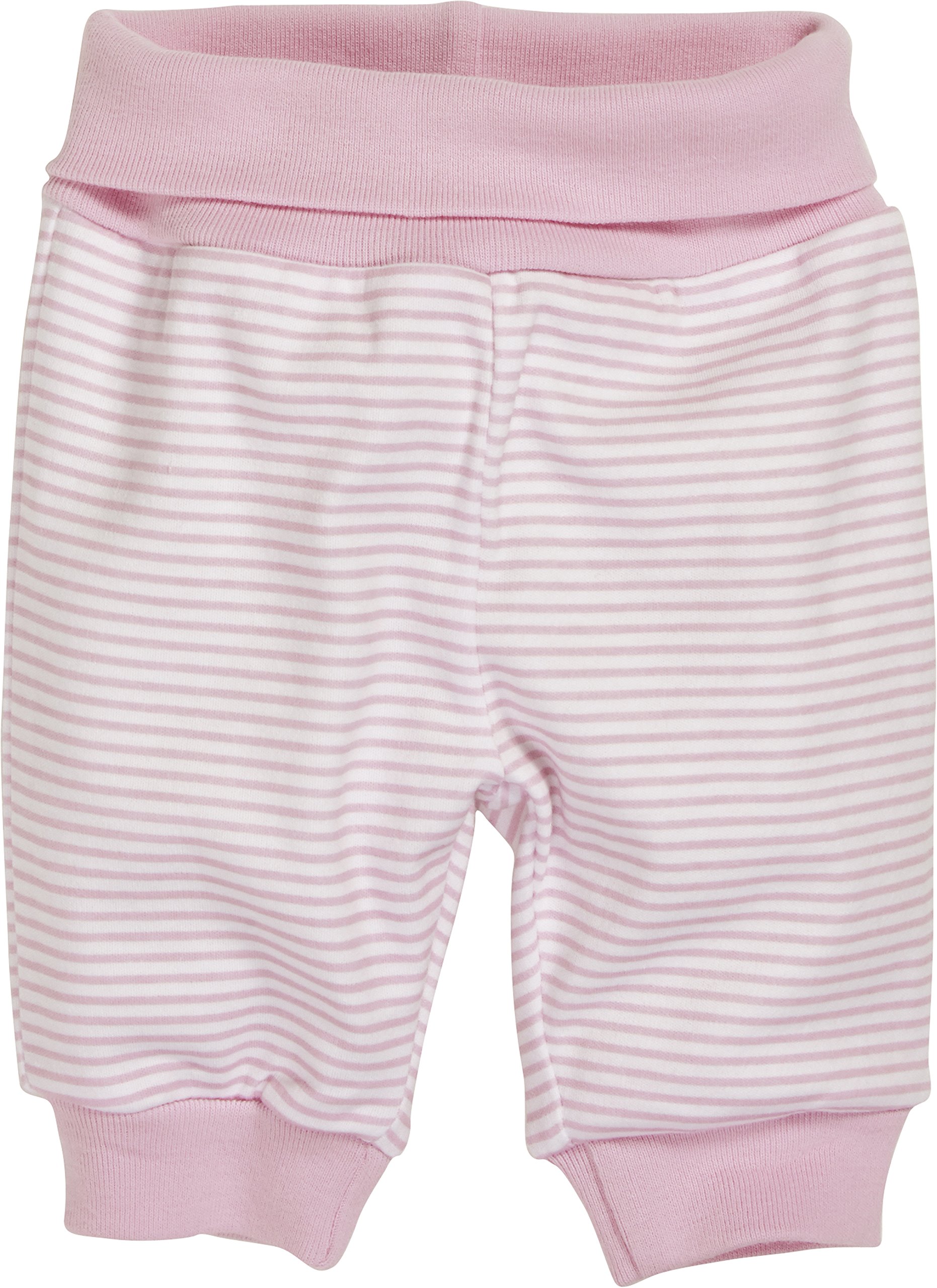 Playshoes Schnizler Unisex Baby, Baby-Pump Pants Interlock Striped Sweatpants, Pink (White/Light-Pink), 56