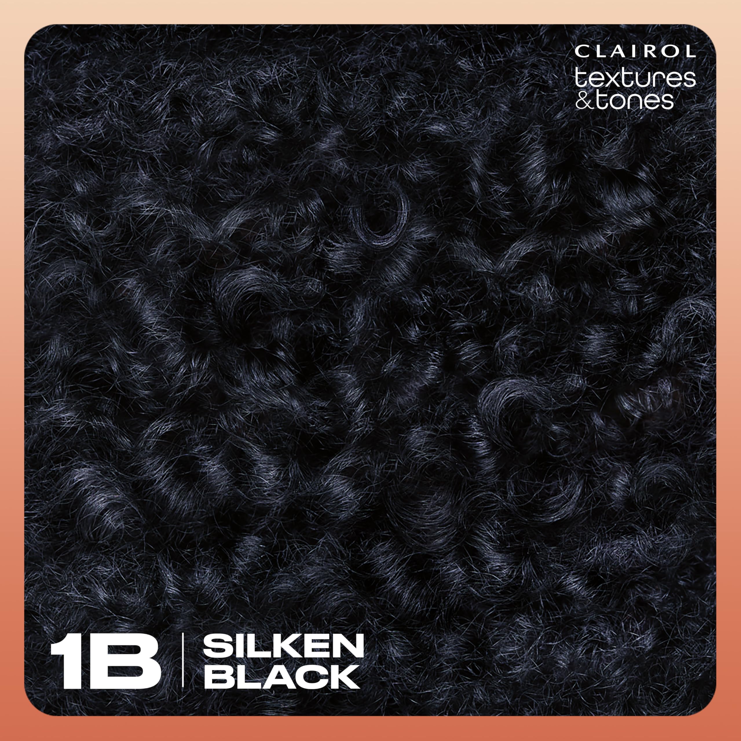 Clairol Textures & Tones Permanent Hair Dye, 1B Silken Black Hair Color, Pack of 1
