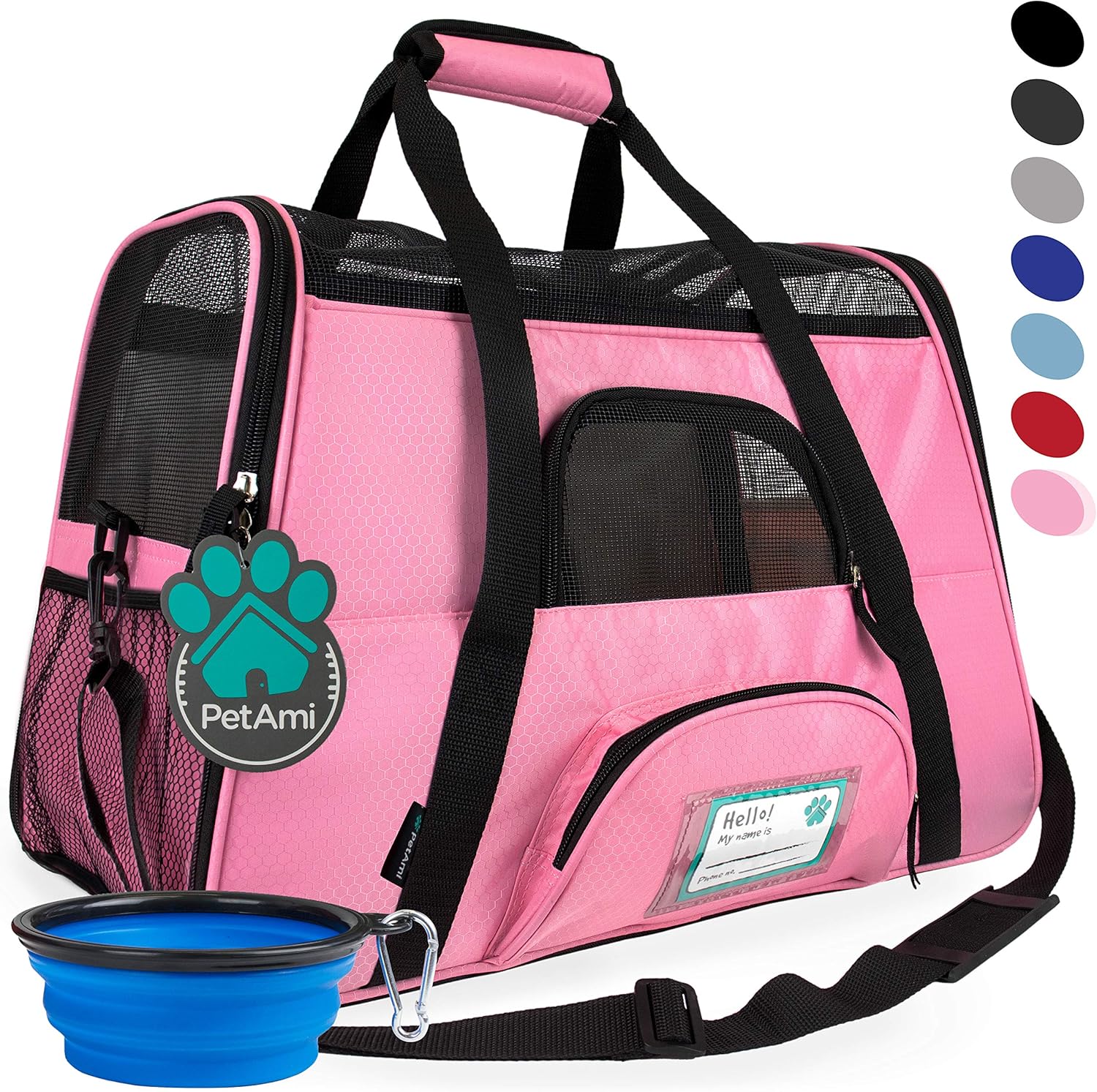 PetAmi Premium Airline Approved Soft-Sided Pet Travel Carrier | Ideal for Small - Medium Sized Cats, Dogs, and Pets | Ventilated, Comfortable Design with Safety Features (Large, Pink) : Pet Supplies