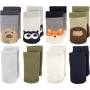 Luvable Friends Basics Baby Cozy Terry Socks 8-Pack