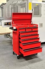 Hilka Tools G301T8BBS 8 Drawer Heavy Duty Trolley Red Steel Ball Bearing Slides view 6