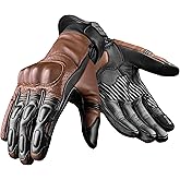 J.A.G. Motorcycle Gloves - Premium Leather Perforated Motorcycle Gloves for Men with Knuckle Protection | Touchscreen Motorbike Riding Gloves