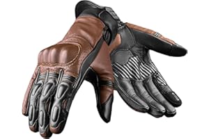 J.A.G. Motorcycle Gloves - Premium Leather Perforated Motorcycle Gloves for Men with Knuckle Protection | Touchscreen Motorbike Riding Gloves