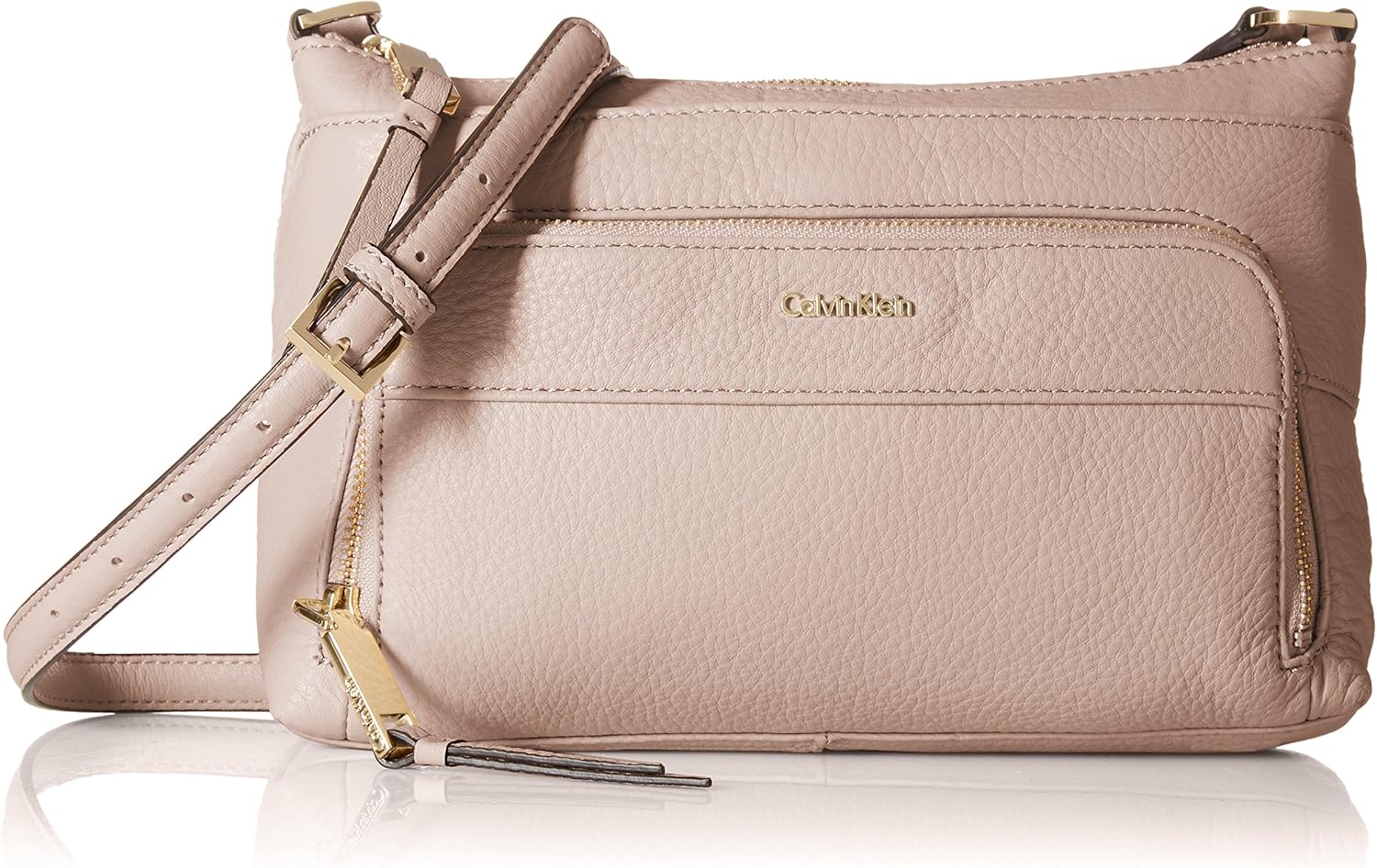 calvin klein carrie pebble leather crossbody