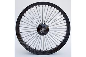 Black and Chrome Ultima King Spoke 23" x 3.5" Front Wheel for 2000-2006 Harley and Custom