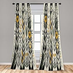 Ambesonne Nature Boho Window Curtains Pack of