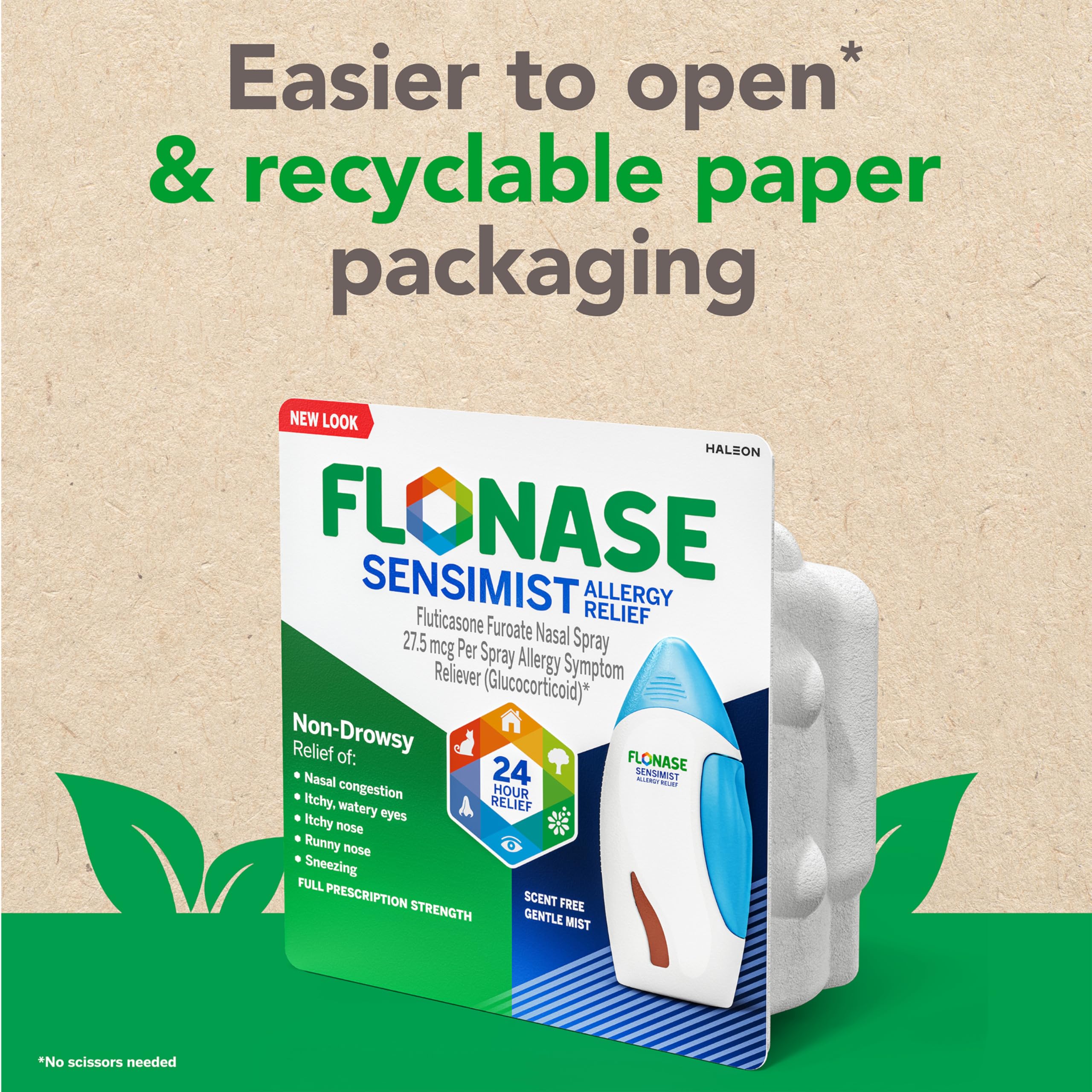 Flonase Sensimist Allergy Relief Nasal Spray for Non-Drowsy, 24-Hour Multi-Symptom Allergy Relief – 120 Sprays