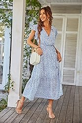 PRETTYGARDEN Women's Summer Floral Boho Dress Wrap