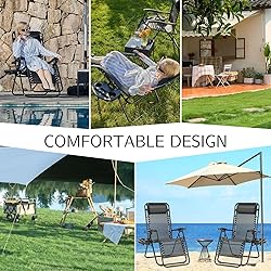 Sweetcrispy Zero Gravity Chairs, Set of 2 Portable