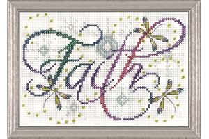TOBIN Design Works Crafts Inc. Faith, 5'' x 7'' Counted Cross Stitch Kit (2874)