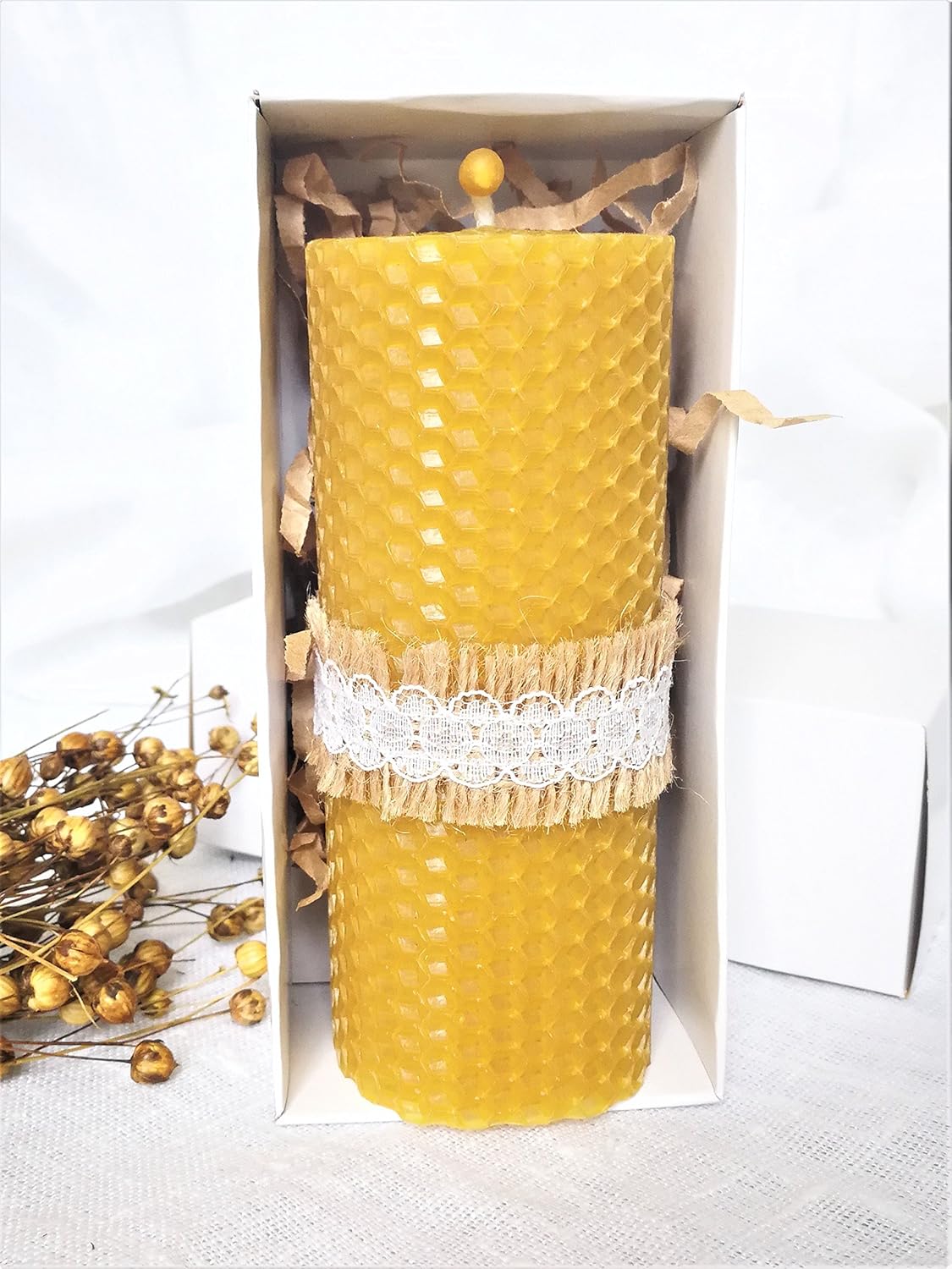 100 Pure Beeswax Candle Size 13 x 5 cm (5.12 x 2 inch