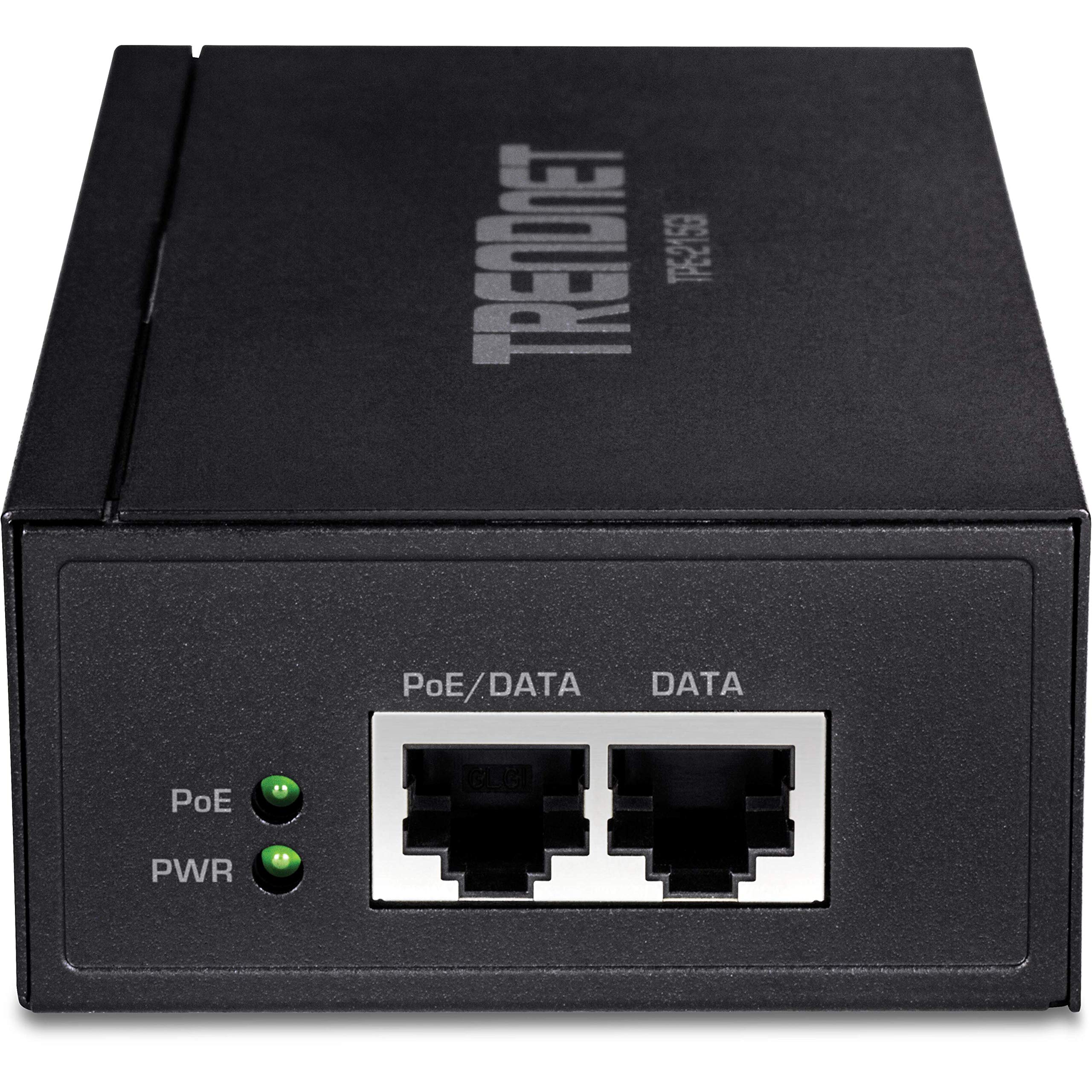 TRENDnet 2.5G PoE+ Injector, TPE-215GI, PoE (15.4W) or PoE+ (30W), Converts a Non-PoE Port to a PoE+ 2.5G Port, 2.5GBASE-T Compliant, Integrated Power Supply, Network a PoE Device Upto 100m, Black