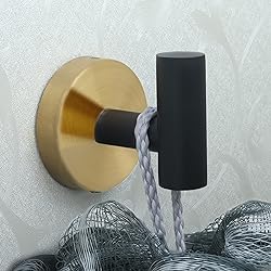 4 Pack Robe Towel Hooks Coat Black Gold Wall Hook