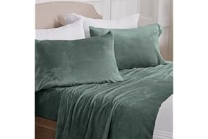 NY Loft Ultra Soft Micro Fleece Sheets Set with Extra Deep Pockets | Extra Soft Velvet Fleece Sheet Set | Super Plush Polar Fleece | Velvet Plush Cozy Warmth | Tribeca Collection (Queen, Dark Forest)
