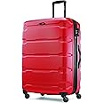 Samsonite Omni PC Hardside Expandable Luggage with Spinner Wheels, Checked-Large 28-Inch, Red