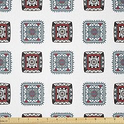 Ambesonne Batik Fabric by The Yard, Geometric