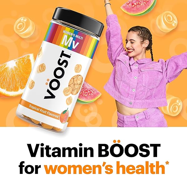 VOOST, WOMEN’S MULTIVITAMIN GUMMIES, SUPPLEMENT WITH VITAMIN A, B, C, D & FOLIC ACID TO SUPPORT WOMEN’S DAILY HEALTH*, WOMEN’S CHEWABLE VITAMIN, TROPICAL FRUIT FLAVORED, 30 DAY SUPPLY – 90 COUNT