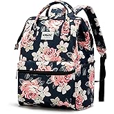 Kinmac Laptop Backpack for Women and Men, Large Capacity Travel Backpack for 15.6 inch Laptop Computer (Blue Rose)
