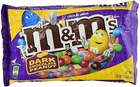 M&M'S Dark Chocolate Peanut Chocolate Candies, 19.2 oz / 544g: Amazon ...