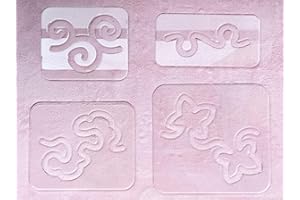 KAPYOO 4PCS Quilting Templates for Machine Quilting Quilting Supplies Quilting Templates Set Meander Flower DIY Quilting Ruler for Domestic Sewing Machine(Style E)