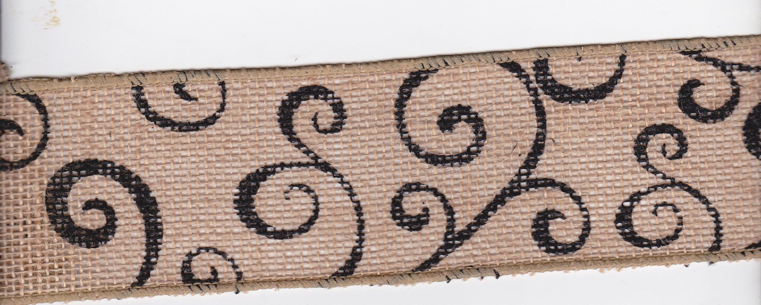 Printed Burlap Ribbon - Scroll 2.5in Wired Ribbon - 5 Yards