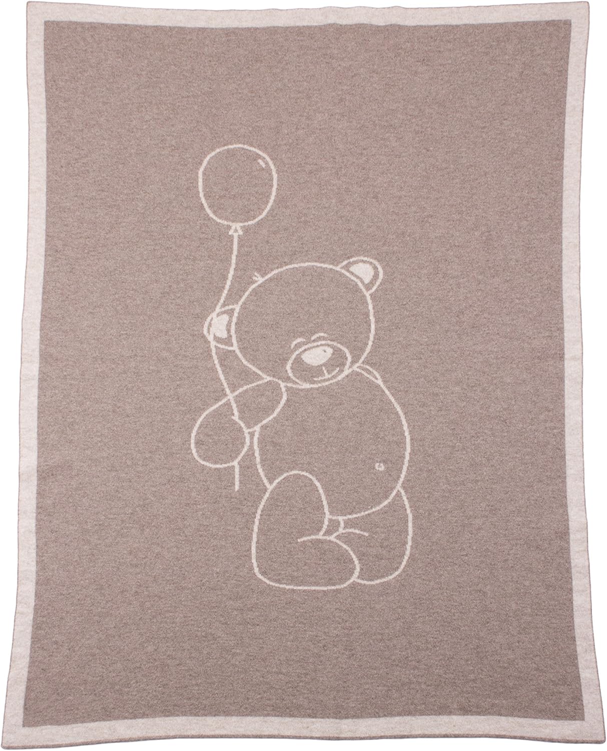Love Cashmere Unisex 100% Cashmere Baby Cot Blanket - Teddy Bear - Natural Multi - made in Scotland, 80cm wide by 100cm long - Image 3