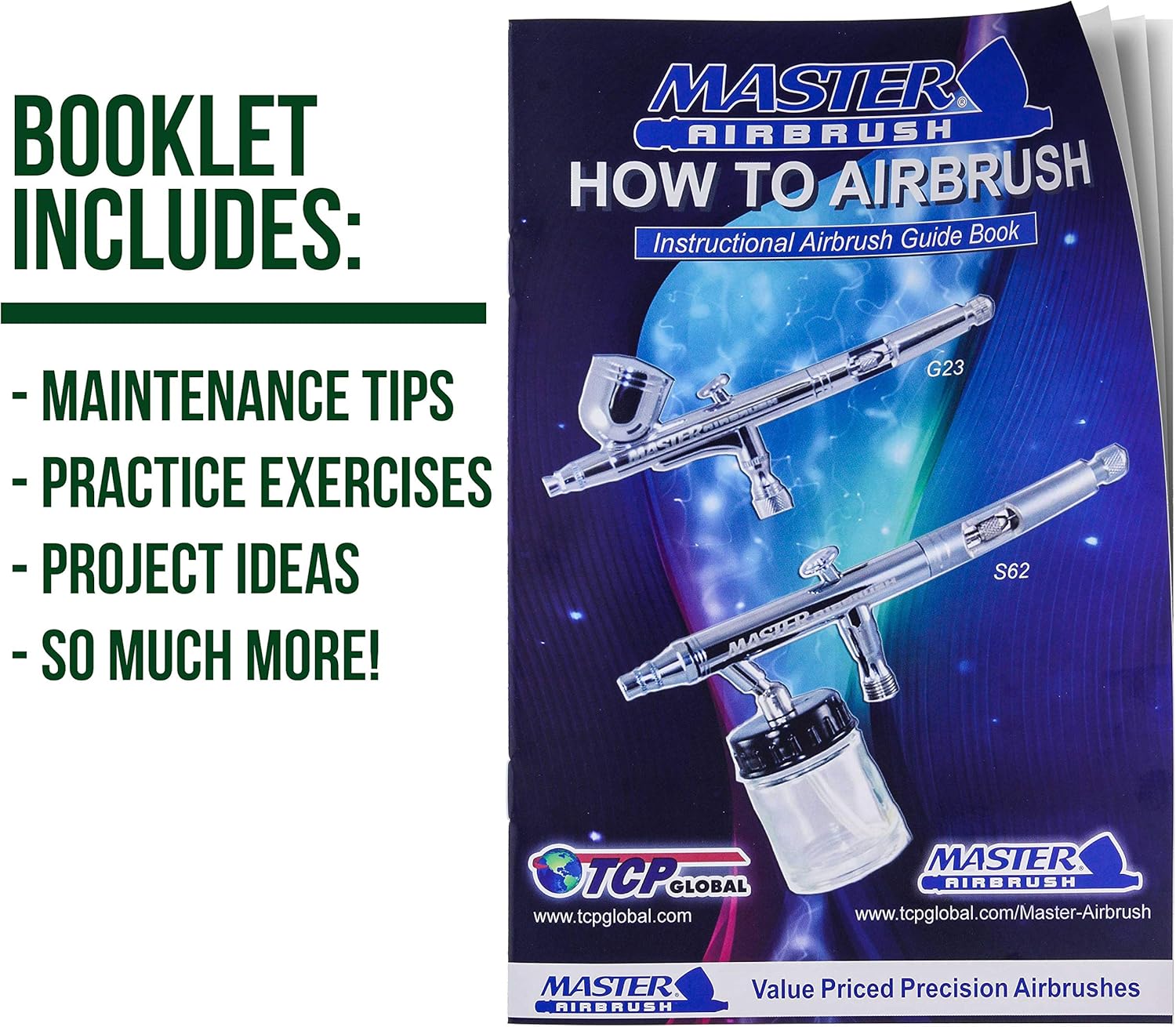 Master Airbrush Multi-Purpose Airbrushing System Kit with Portable Mini Air Compressor - Gravity Feed Dual-Action Airbrush, Hose, How-to-Airbrush Guide Booklet - Hobby, Craft, Cake Decorating, Tattoo: Arts, Crafts & Sewing