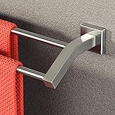 Alise Bath Double Towel Bars Towel Racks for Bathroom,Wall Mount Towel Holder Heavy Duty SUS304 Stainless Steel Towel Hanger Towel Rail,Brushed Nickel,16 Inch