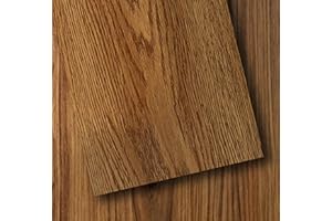 ZRJT Floor Tiles Peel and Stick Vinyl Floor 36 x 6 inch Cover 54 Sq.Ft, 36-Pack, Luxury Self Adhesive Waterproof Flooring Planks DIY for Bedroom, Kitchen, Living Room, RV, Wood Look Plank, Light Brown