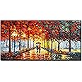 Creespi Hand Painted Wall Art - Large Abstract Oil Painting On Canvas 24x48 inch,Contemporary Romantic Landscape Textured Artwork Paintings for Wall Decorations