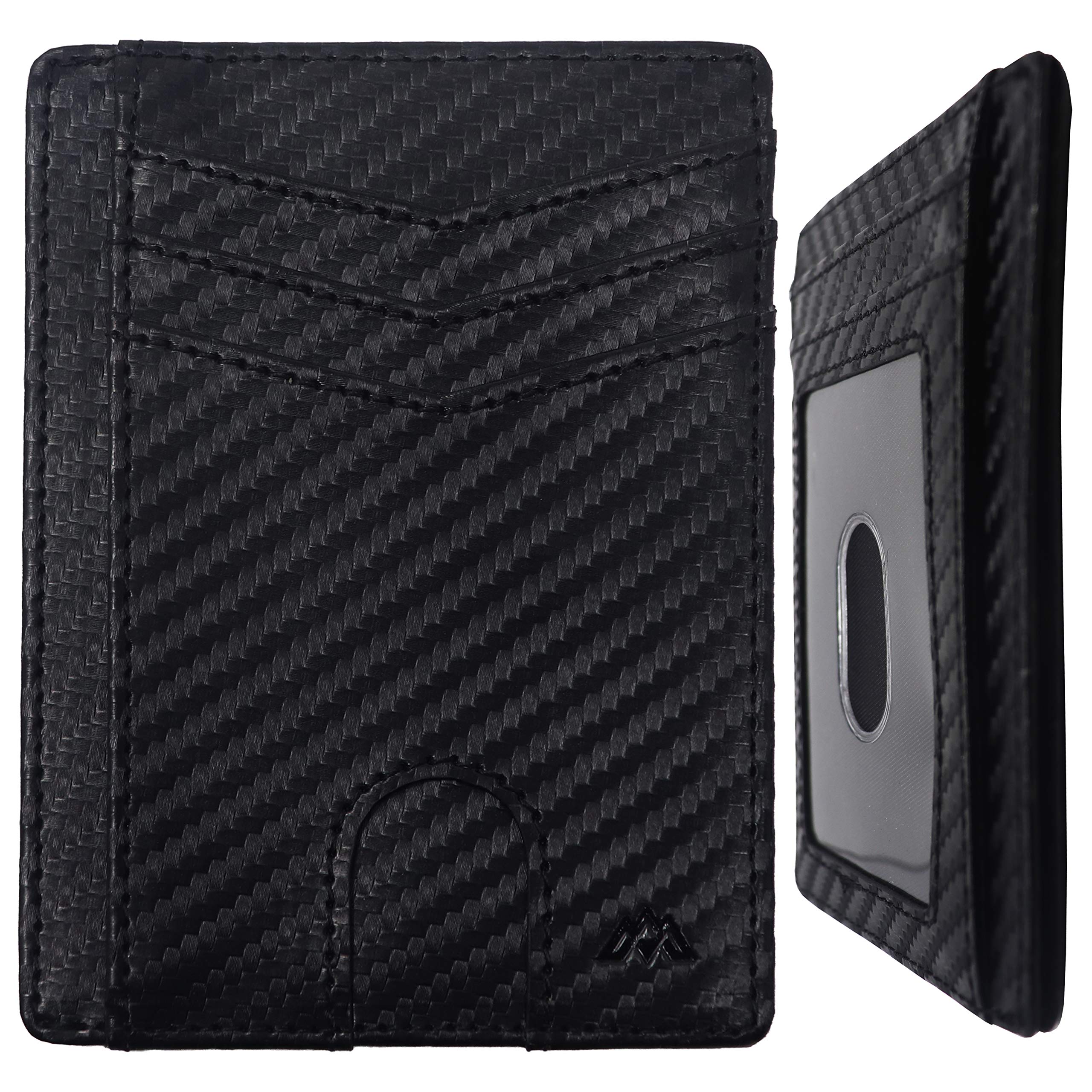 Minimalist Wallet for Men – RFID Blocking Card Wallet – Vegan Leather, Ultra Slim Credit Card Micro Wallets with Cash Money Pocket, ID Sleeve & Travel Pass Oyster Card Holder – Holds up to 9 Cards