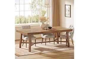 Tribesigns 70.9-Inch Dining Table for 6-8, Large Farmhouse Kitchen Table with Reinforced Legs for Kitchen & Dining & Living R