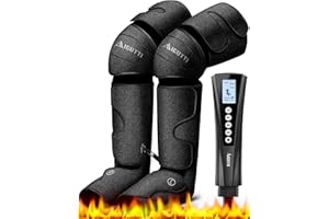AICUTTI Air Compression Massager with Heat, Foot Leg Massager for Vericose Veins, Muscle Fatigue, Cramps, Swelling and Edema, Gifts for Mothers Day, Father Day, Christmas, Mom, Dad, Women and Men