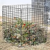 Large Wire Compost Bin Outdoor, 160 Gallon, Black | 36 x 36 x 28 in. Wire Mesh Compost Bin for Collecting Leaves, Grass Clippings and Yard Waste.
